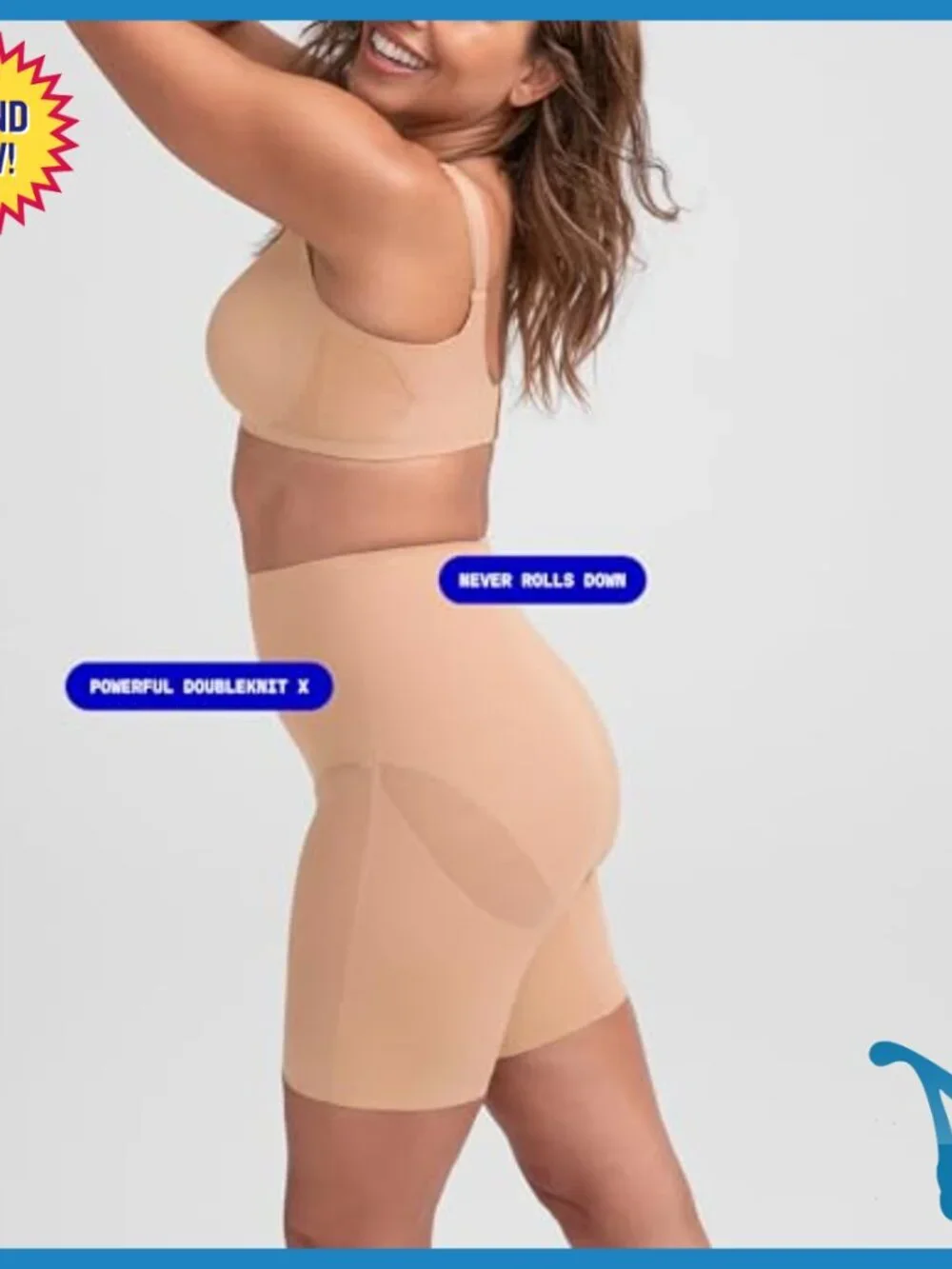 Mid-Waist Shapewear Shorts Tummy Control Body Shaper X-Large Cotton Nylon
